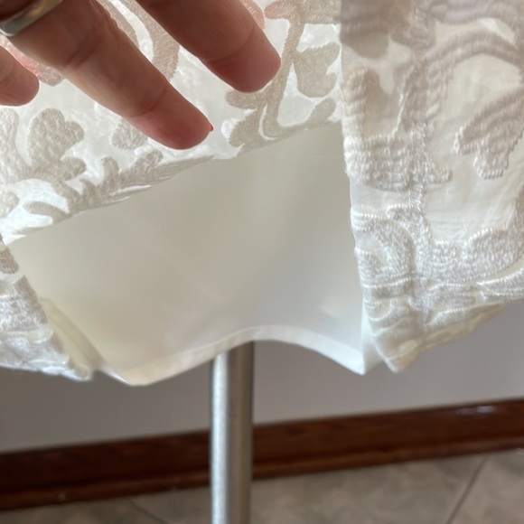 Tribalfemme white dress lattice embroidered on sheer overlay sleeveless shift 14 - Picture 6 of 16